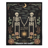 โ ๏ธTILL DEATH BO US PART Customized Blanket - Personalized Name - Halloween Gifts For Couple, Lovers